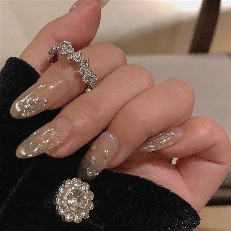 Y2K Kpop Crystal Ring for Women Heart Adjustable Irregular Punk Open Rings Vintage Geometric 2023 Trendy Creative Finger Jewelry