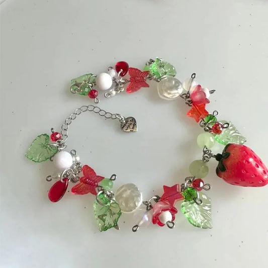 STRAWBERRIES PEARL BRACELETS - 2 COLORS