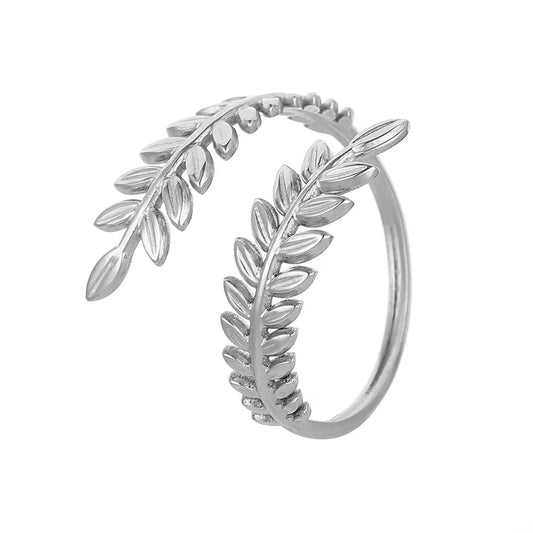 LEAF CROSS OPENING RING