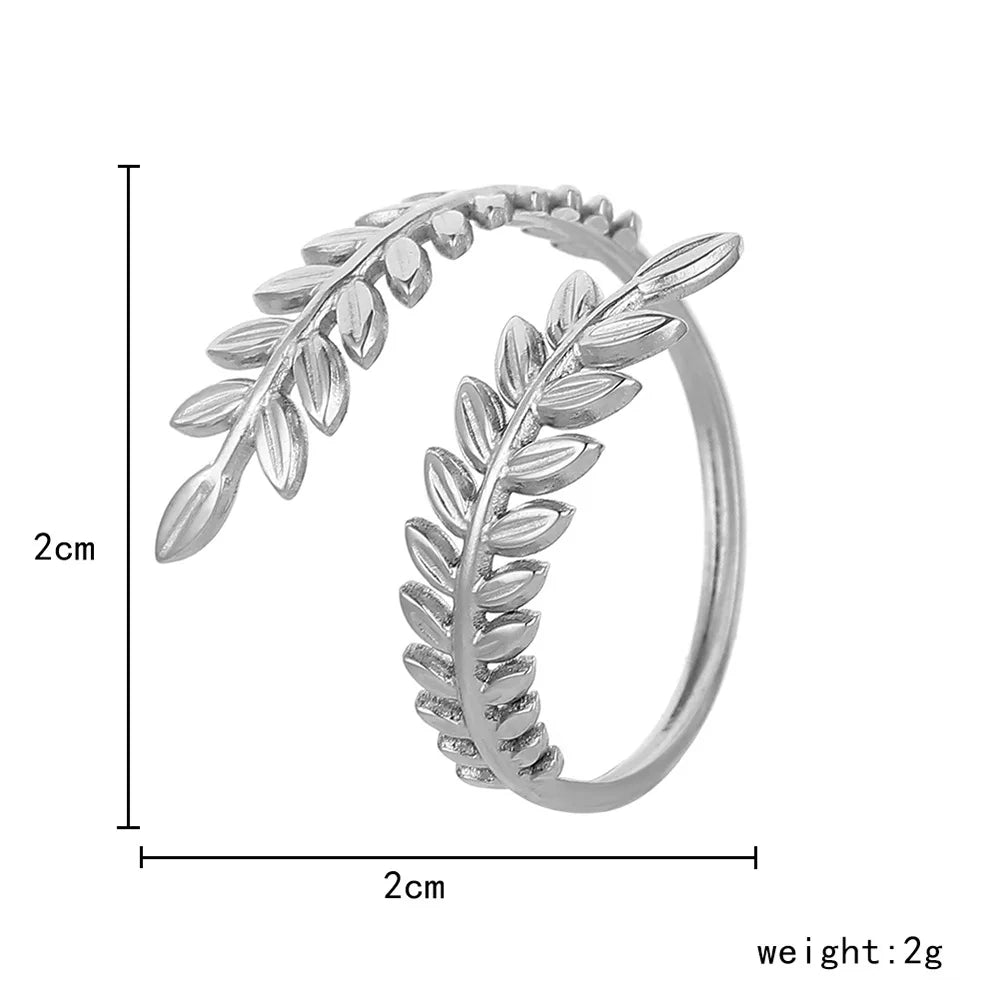 LEAF CROSS OPENING RING