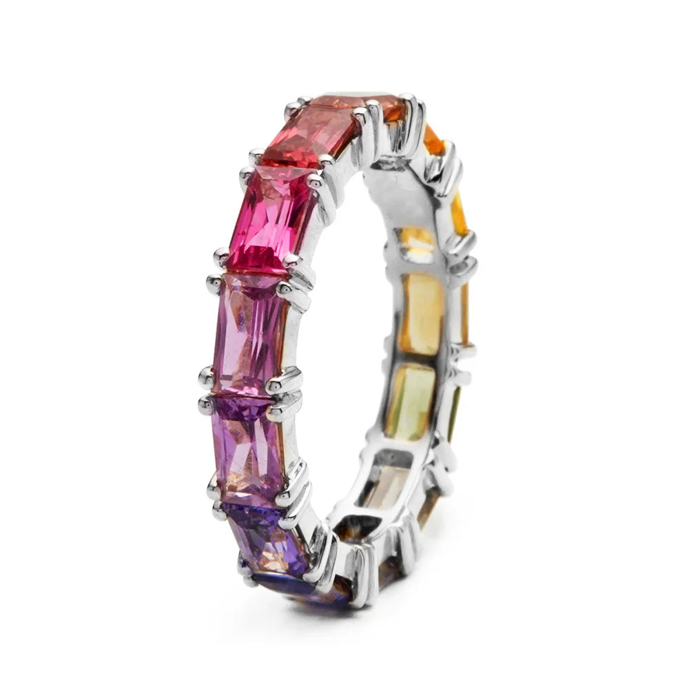 FIVE COLOR CUBIC RING