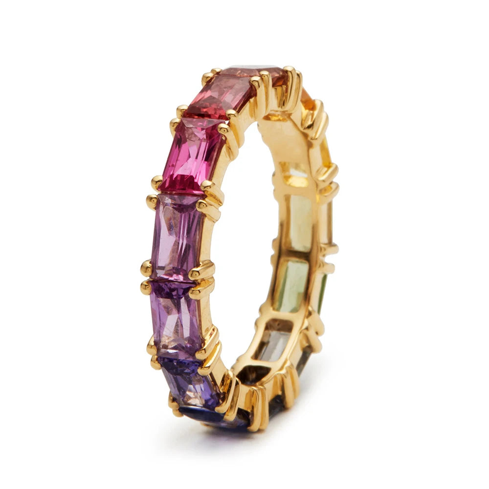 FIVE COLOR CUBIC RING