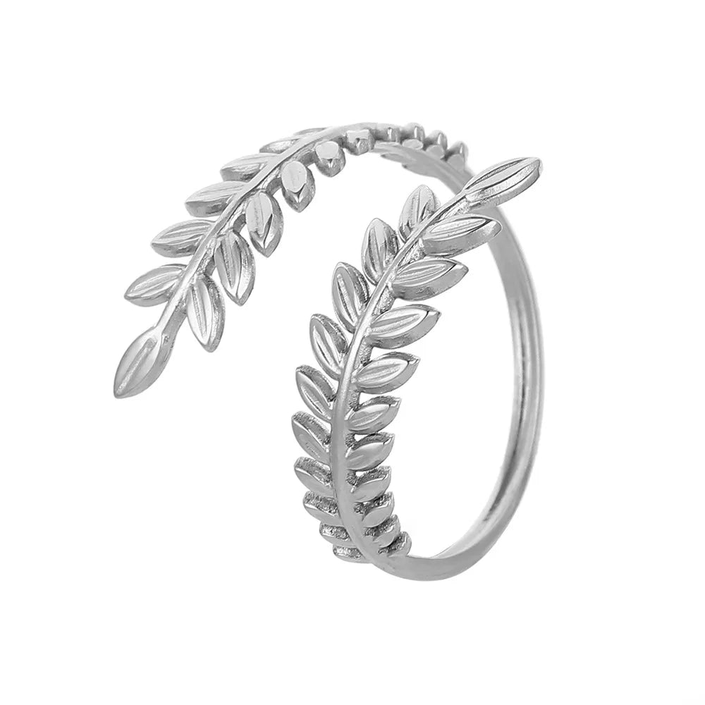 LEAF CROSS OPENING RING