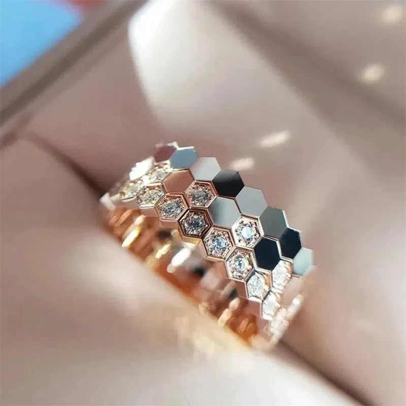 3 PCs HONEYCOMB RINGS SET