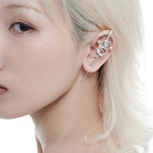 GEOMETRIC STAR EARRINGS & EAR BRIDGE