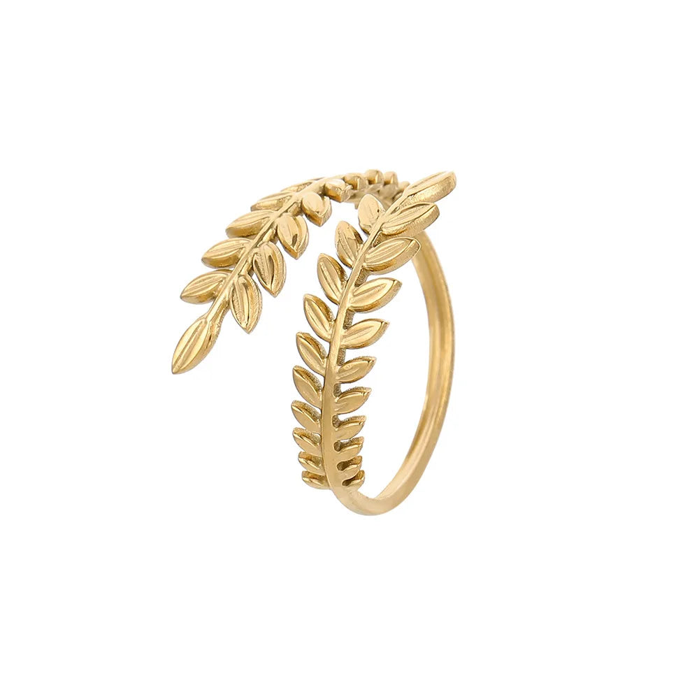 LEAF CROSS OPENING RING