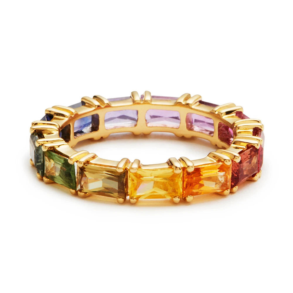 FIVE COLOR CUBIC RING